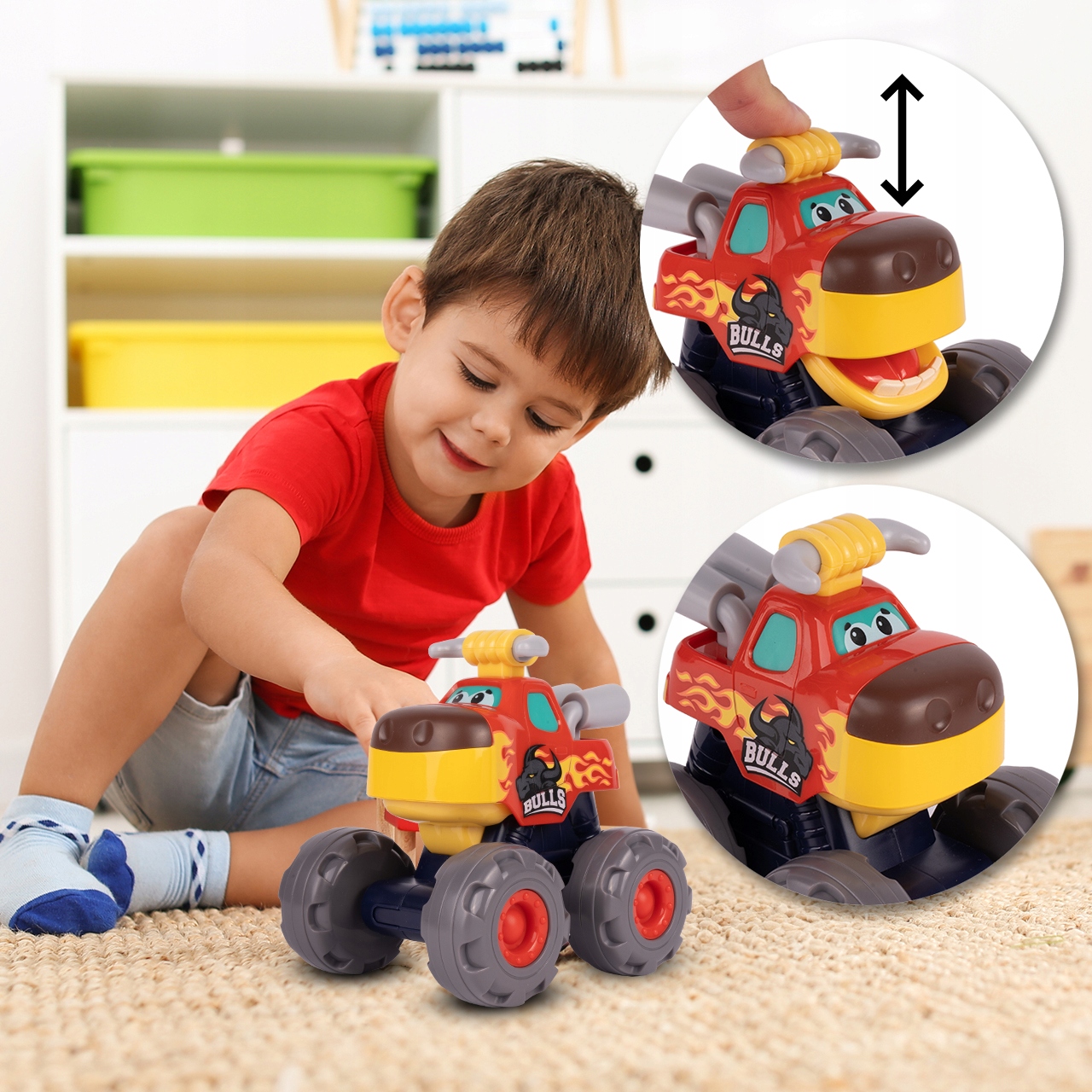 AUTO MONSTER TRUCK DLA MALUCHA BYK RUSZA USTAMI Szerokość produktu 9 cm