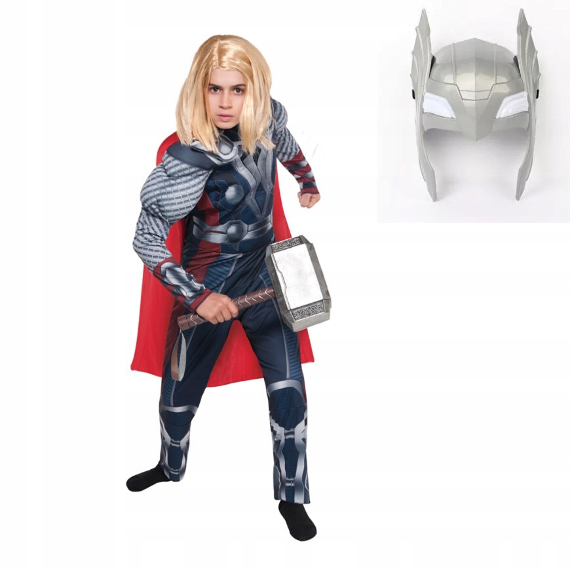 STRÓJ KOSTIUM THOR + MŁOT MASKA AVENGERS 9-10 L