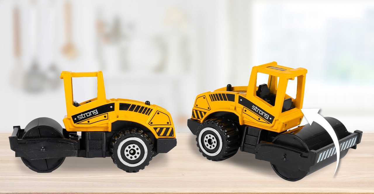 ZESTAW BUDOWALNY TOR SAMOCHODOWY PLAC BUDOWY WALEC WYWROTKA DŹWIG AUTO Szerokość produktu 44 cm