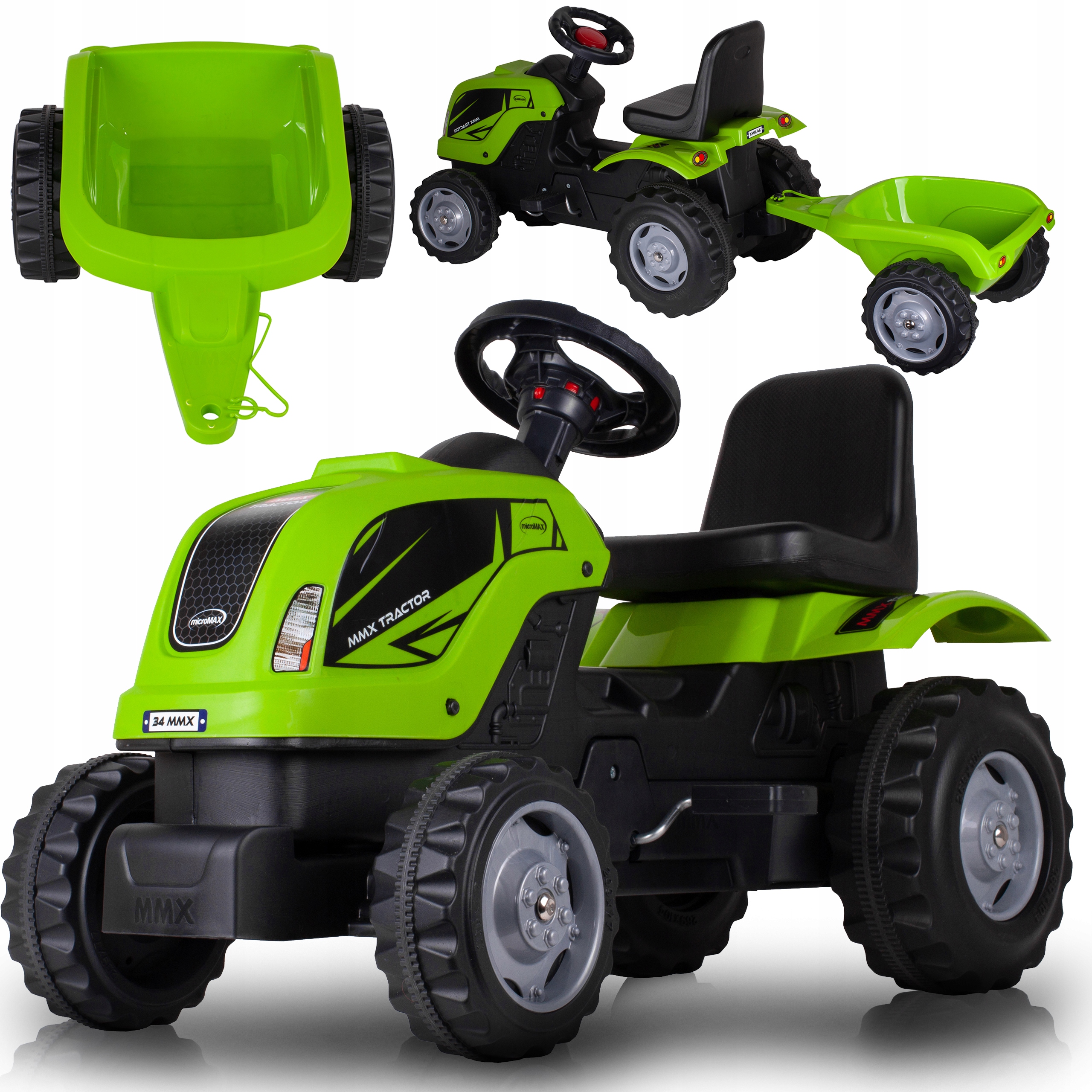 DUŻY TRAKTOR JEŹDZIK Z PRZYCZEPĄ TRAKTOREK PEDAŁY