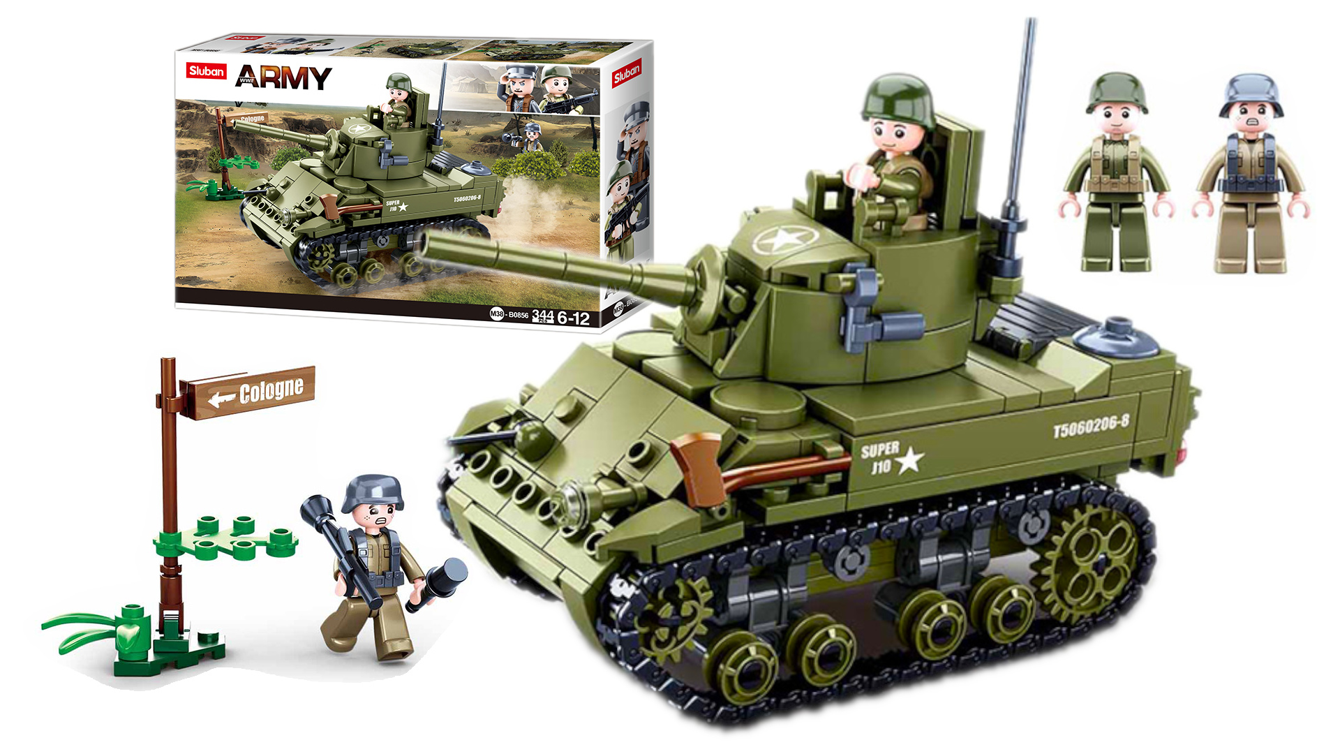 Klocki Czołg Amerykański M5A1 Stuart Armia Wojsko TOMDORIX