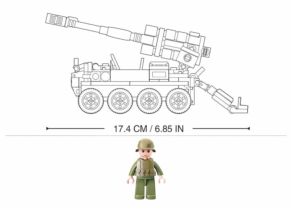 Klocki Wojsko Armata Samobieżne Działo Polowe RAK TOMDORIX