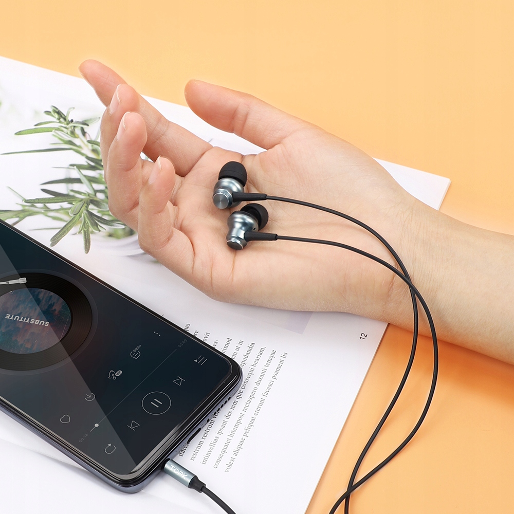 Słuchawki przewodowe z mikrofonem dokanałowe USB C Marka Topk