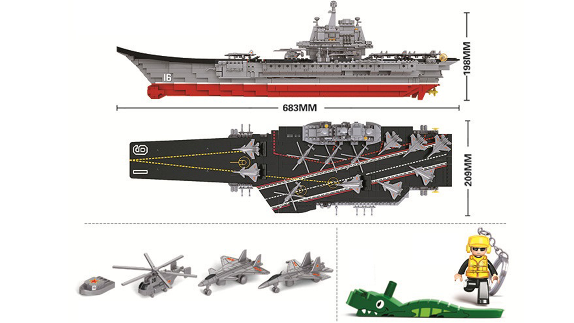 Klocki Wojsko Statek Lotniskowiec USS Enterprise (CVN-65) TOMDORIX