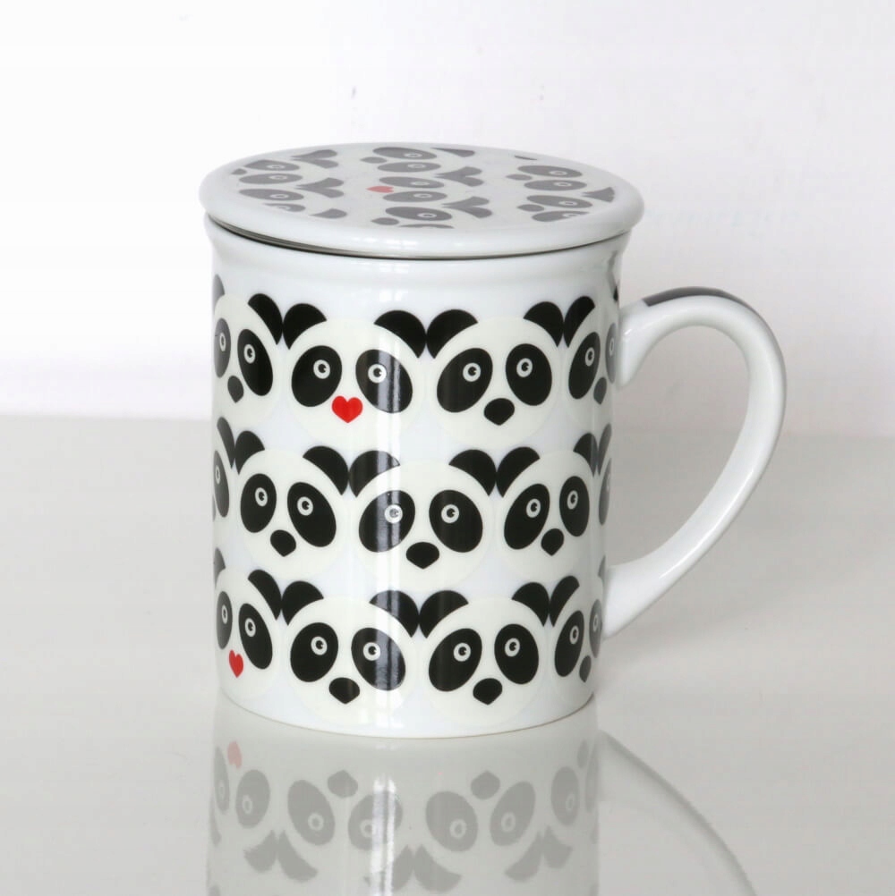 Kubek panda love z zaparzaczem upominek walentynki