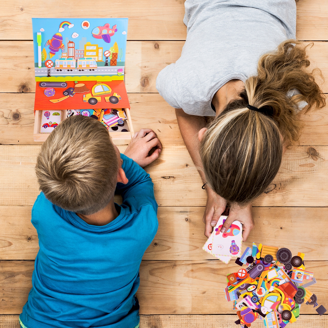 EDUKACYJNE PUZZLE MAGNETYCZNE POJAZDY MONTESSORI Płeć Chłopcy Dziewczynki