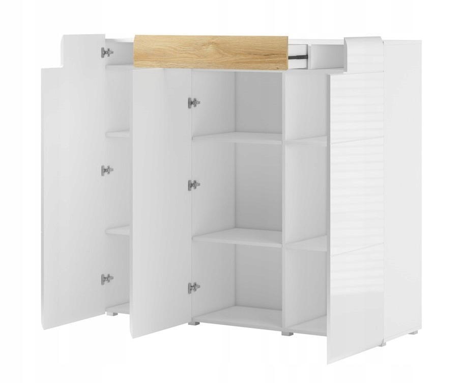 Wysoka komoda TOLEDO antracytowa TYP 76 HELVETIA Głębokość mebla 39 cm