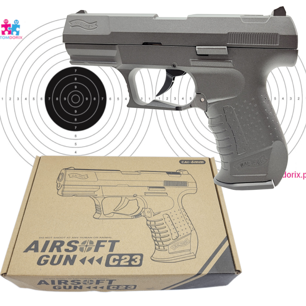 PISTOLET WALTHER P99 replika Air Soft Gun FULL METAL sprężynowy kulki 6mm Tomdorix