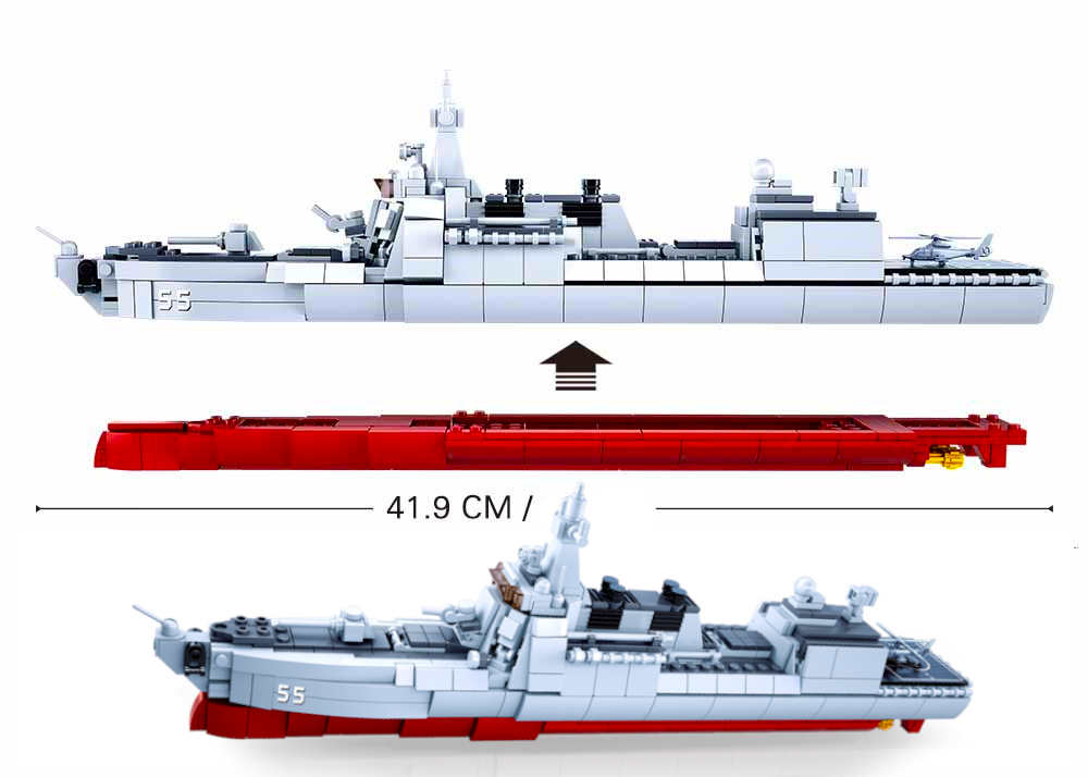 Klocki Statek NISZCZYCIEL Rakietowy, Wojsko Armia Tomdorix