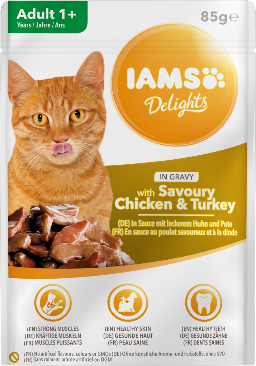 IAMS Mokra karma dla kota - kurczak z indykiem 85G