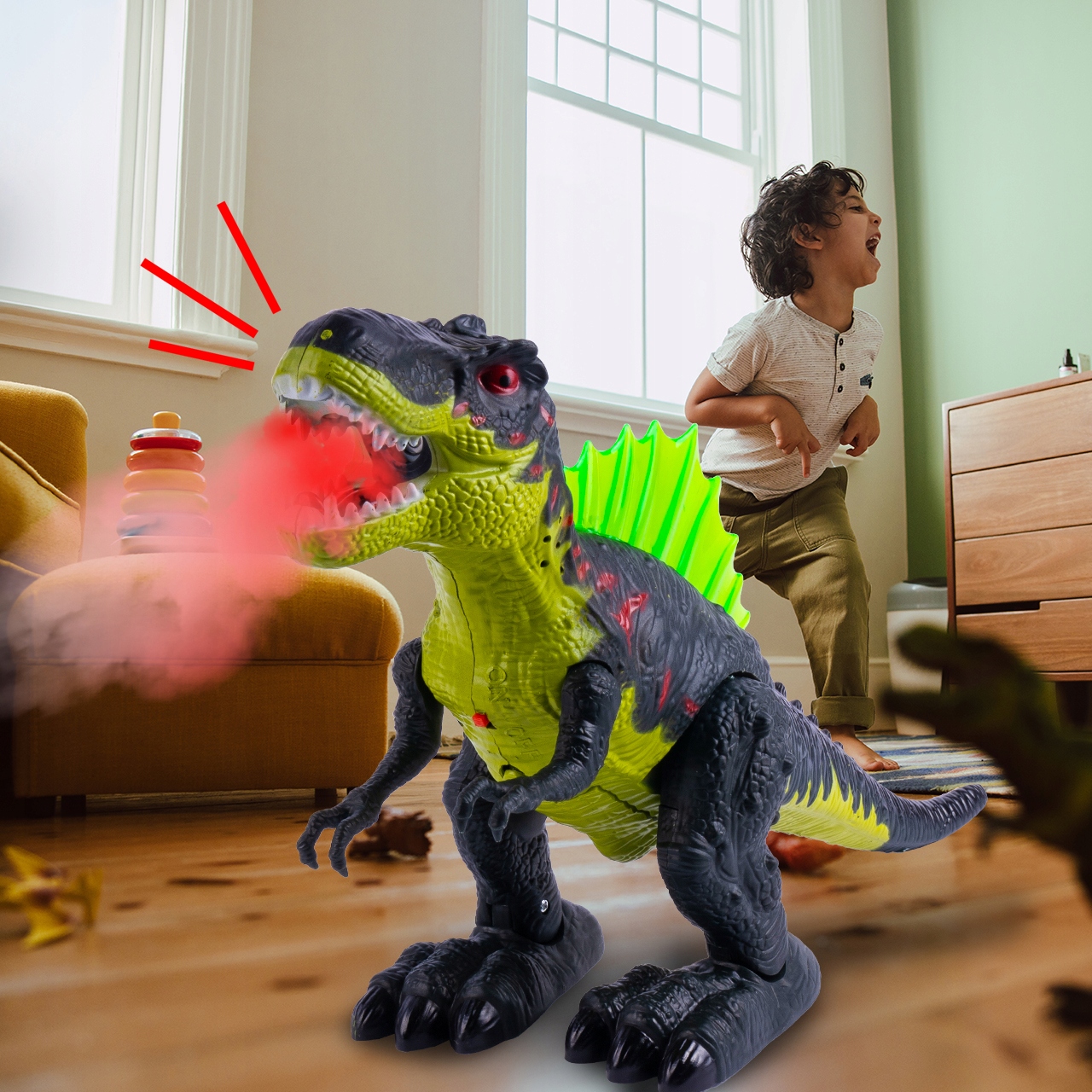 DINOZAUR XXL T-REX ŚWIECI RYCZY CHODZI ZIEJE PARĄ Waga produktu z opakowaniem jednostkowym 0.563 kg