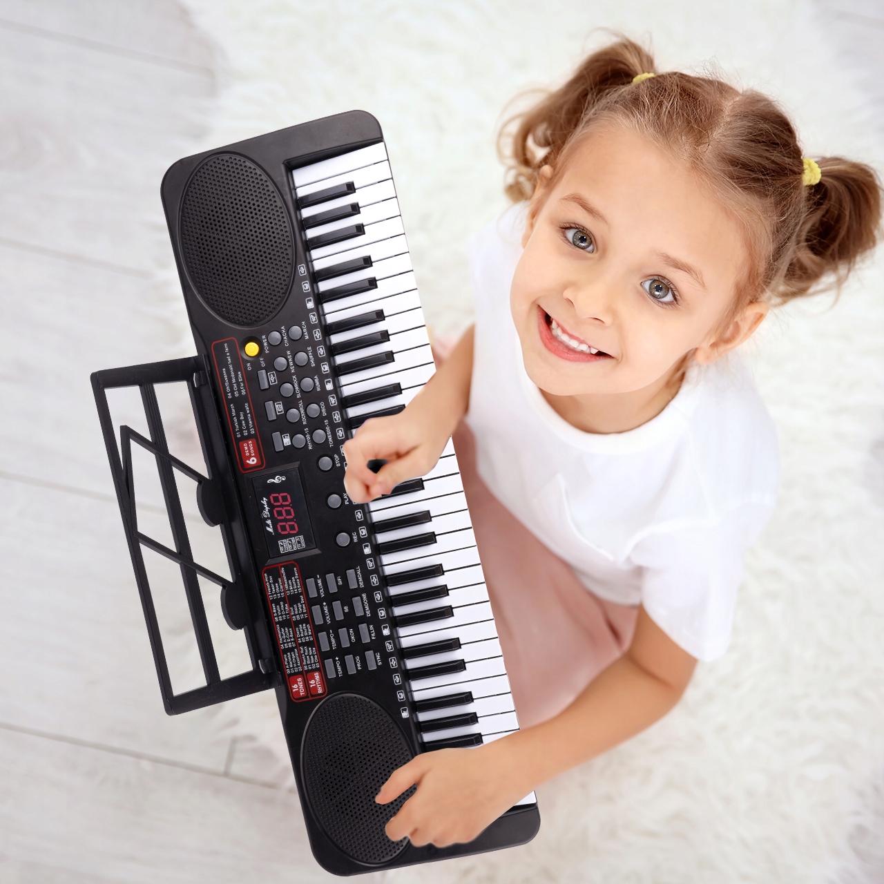 ORGANY ELEKTRONICZNE KEYBOARD PIANINKO DLA DZIECI MIKROFON 61 KLAWISZY Waga produktu z opakowaniem jednostkowym 1.083 kg