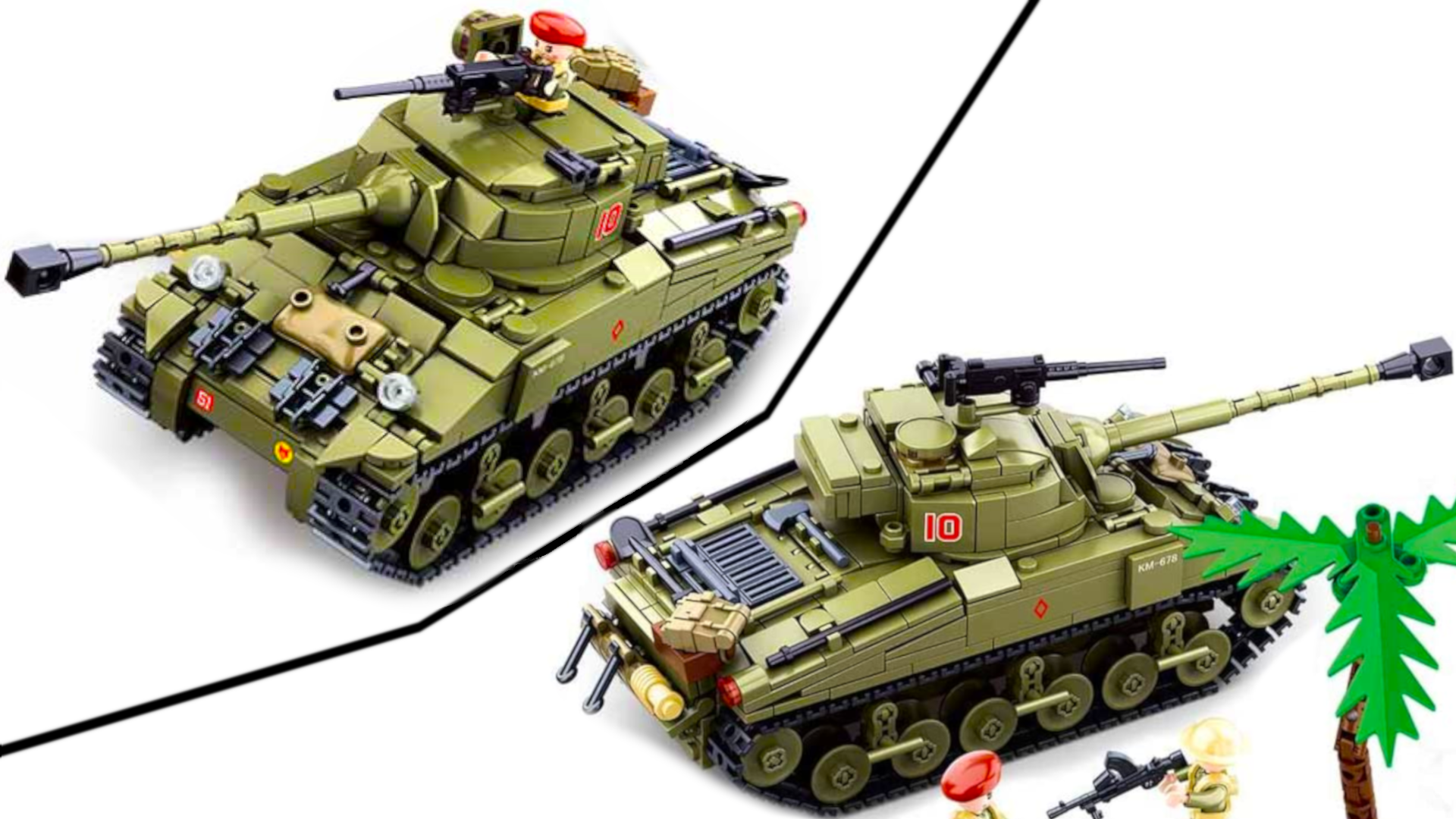 Klocki Wojsko Czołg M4 Sherman   Pole Bitwy pod El Alamein 790el. TOMDORIX