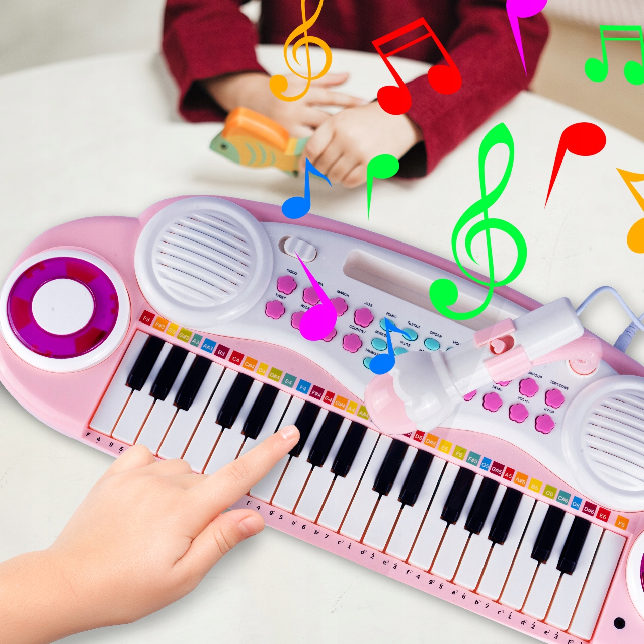 ORGANY 37 KLAWISZY PIANINKO TABORET MP3 KEYBOARD USB MIKROFON DLA DZIECI Stan opakowania oryginalne