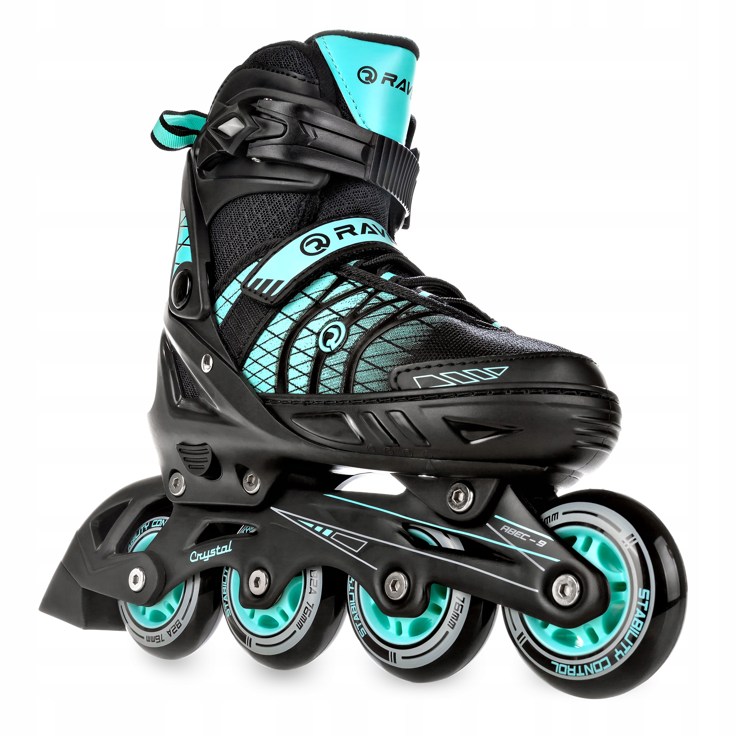 Rolki Łyżwy 2w1 RAVEN Crystal Black/Mint 38-42 Kolor Biały Turkusowy
