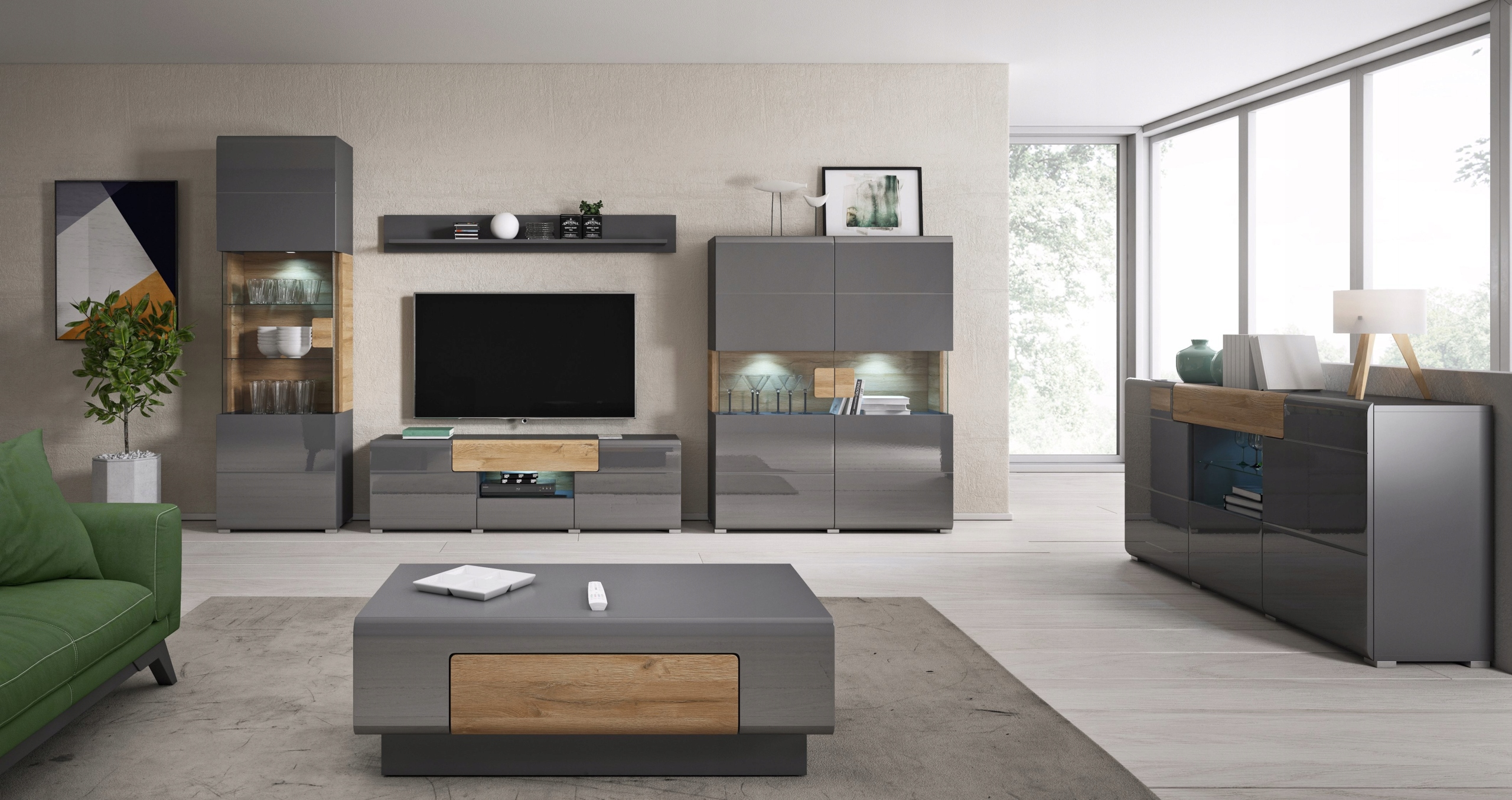 Komoda 3drzw z szufladą TOLEDO TYP 26 HELVETIA Kod producenta Toledo26antracyt