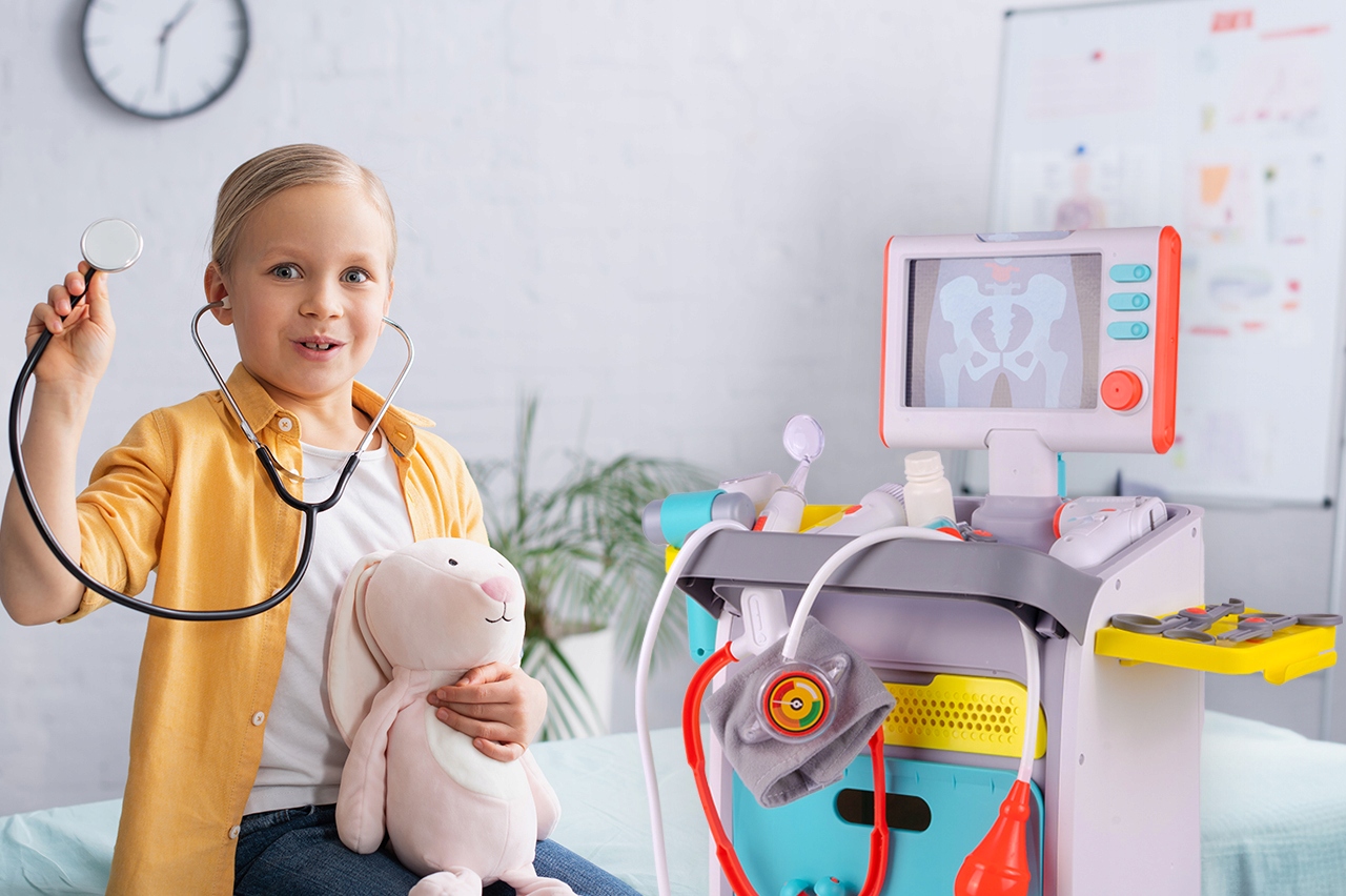 ZESTAW MAŁY DOKTOR LEKARZ WÓZEK LEKARSKI Rentgen Waga produktu z opakowaniem jednostkowym 2.3 kg