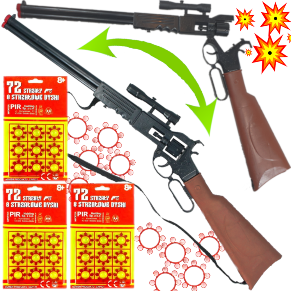 Strzelba Hukowa Na Kapiszony Karabin + 3x Kapiszon TOMDORIX