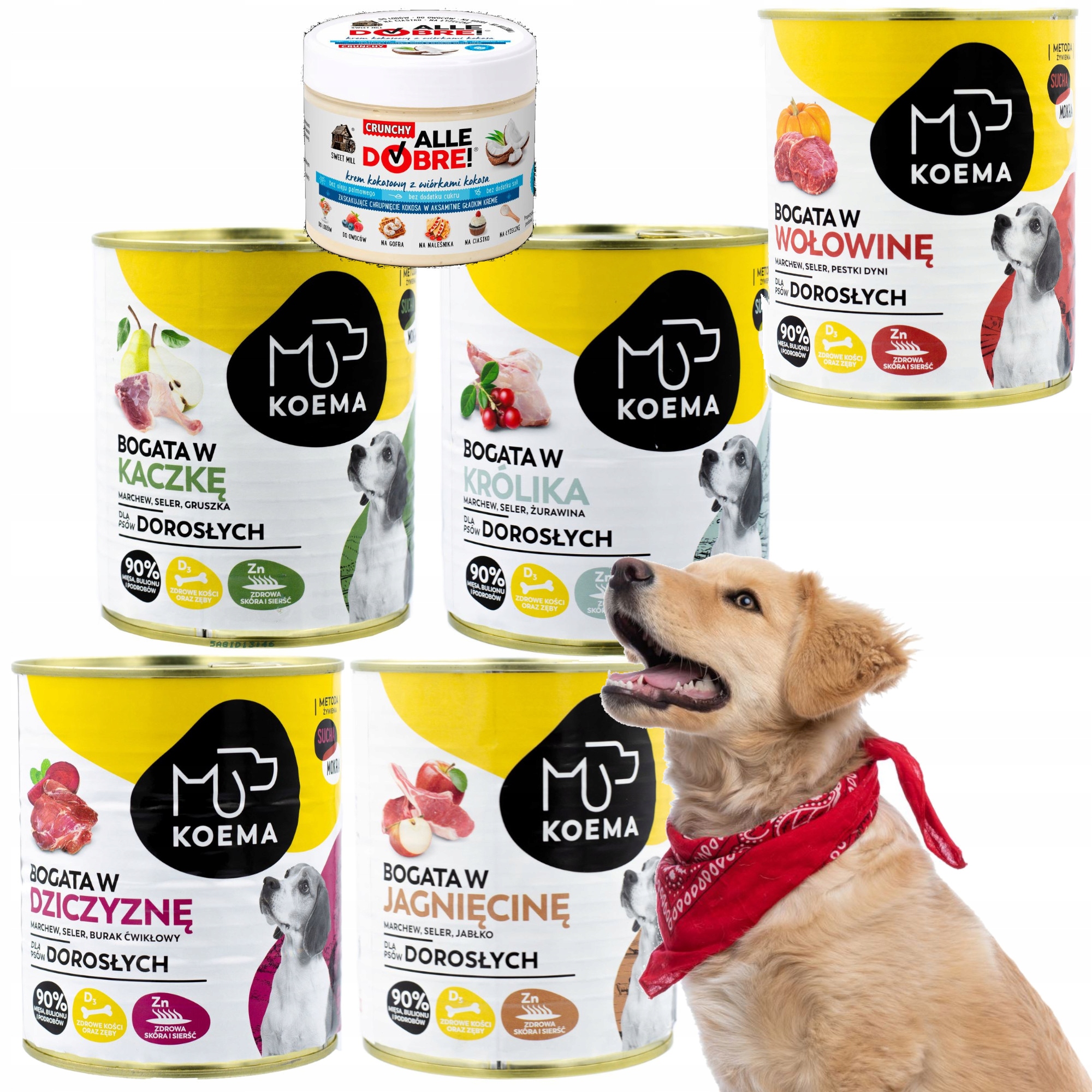 Koema Karma Mokra Psa 90% Mięsa Mix 5 Sztuk – Doskonałe pożywienie dla Twojego pupila