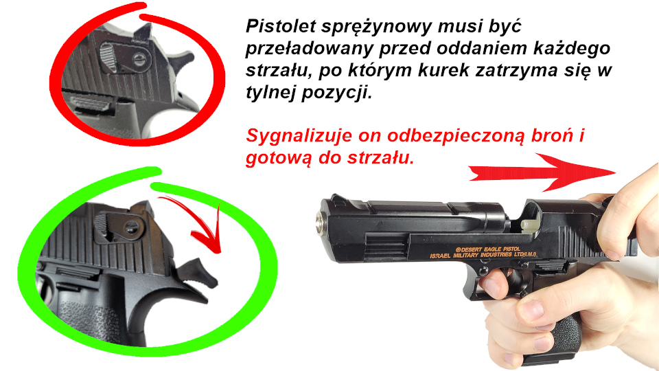 Desert Eagle Pistolet Metalowy Na Kulki 6mm. FULL Metal TOMDORIX