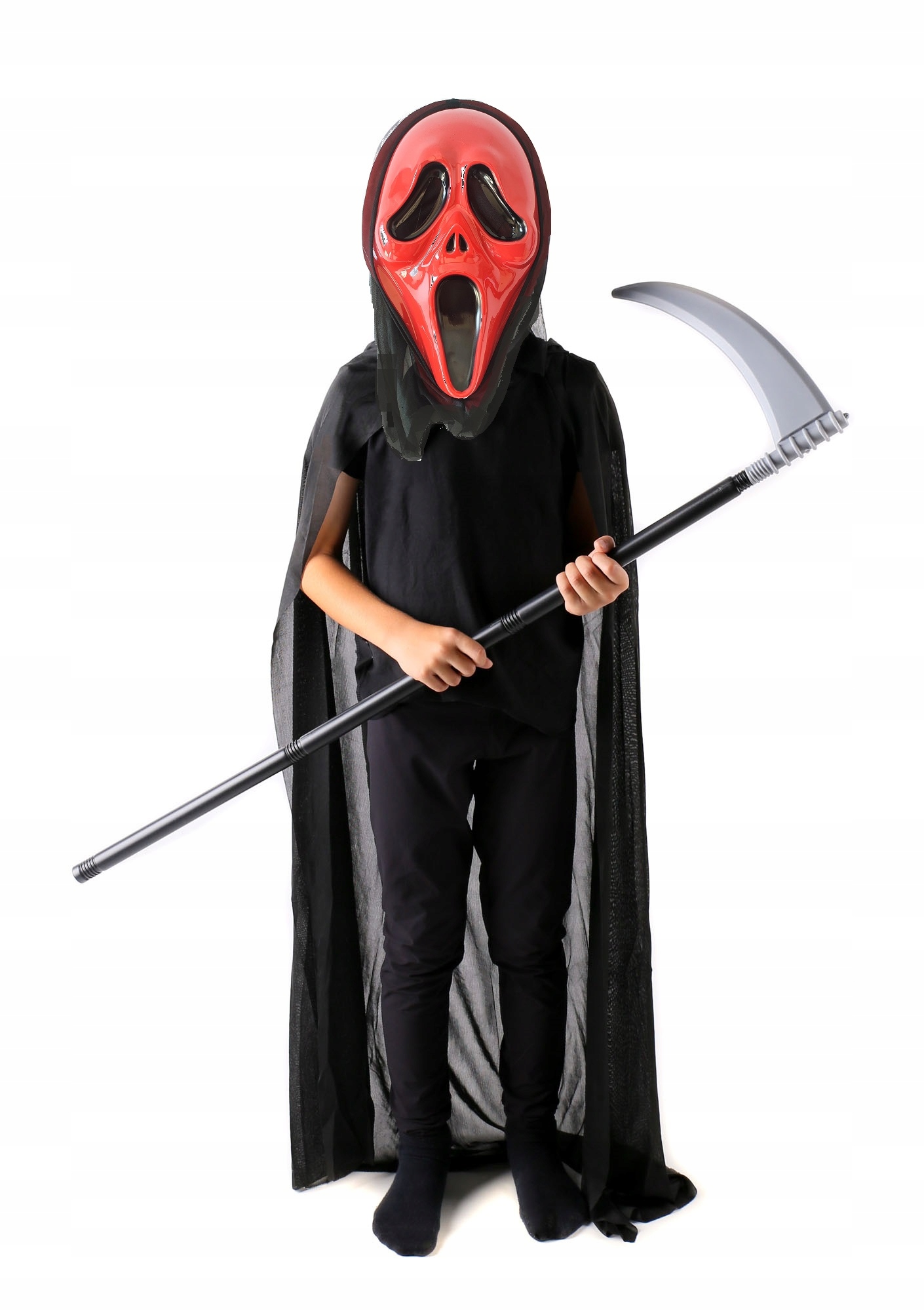 STRÓJ KRZYK CZERWONY DLA DZIECI HALLOWEEN HORROR STRACH