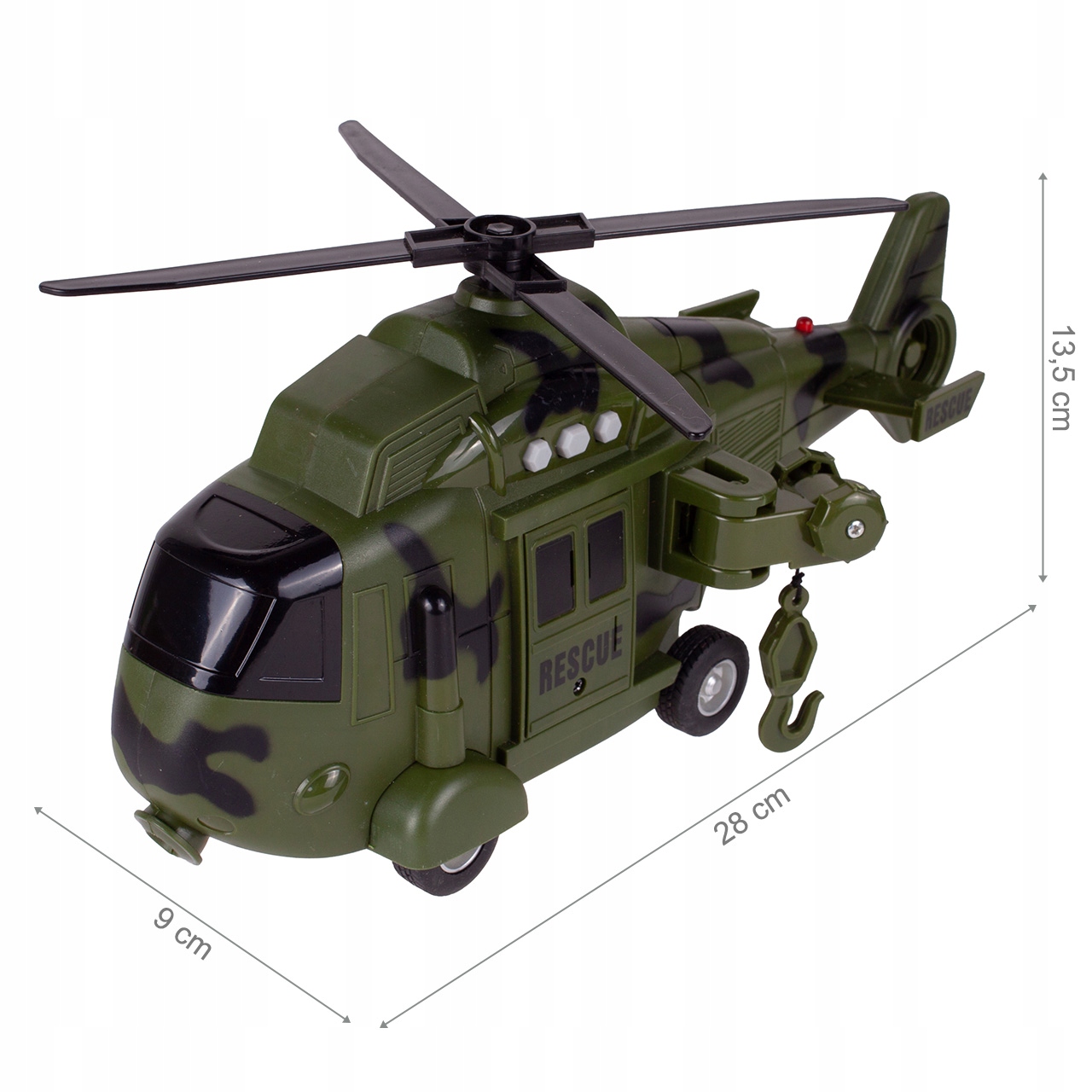 HELIKOPTER WOJSKOWY RATUNKOWY ŚWIATŁO DŹWIĘK DUŻY EAN (GTIN) 5901924229599