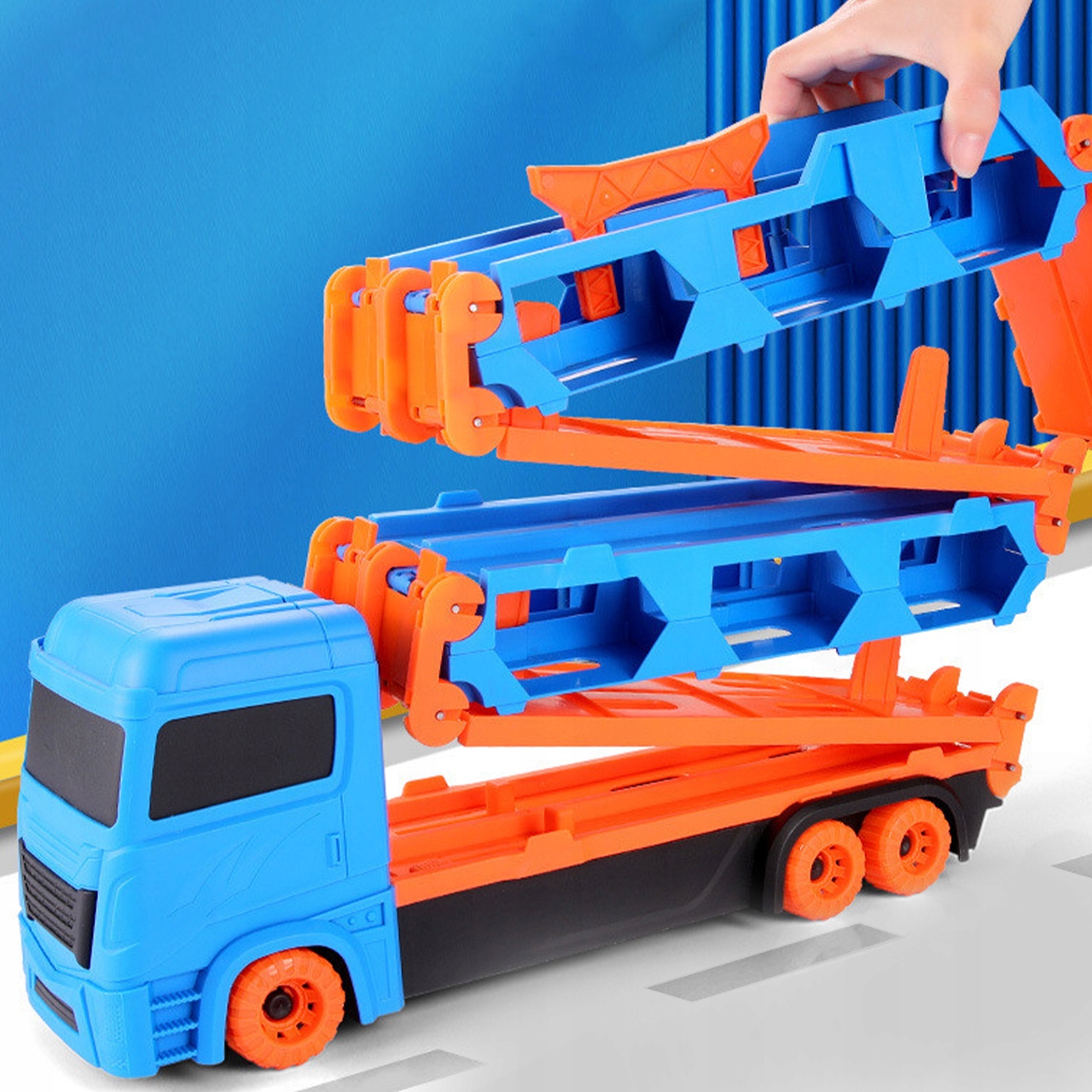 LAWETA TIR CIĘŻARÓWKA WYRZUTNIA RESORAKI MAŁE AUTA Efekty brak