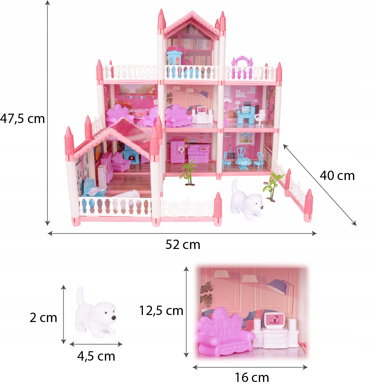Wymiary i materiały użyte w produkcie