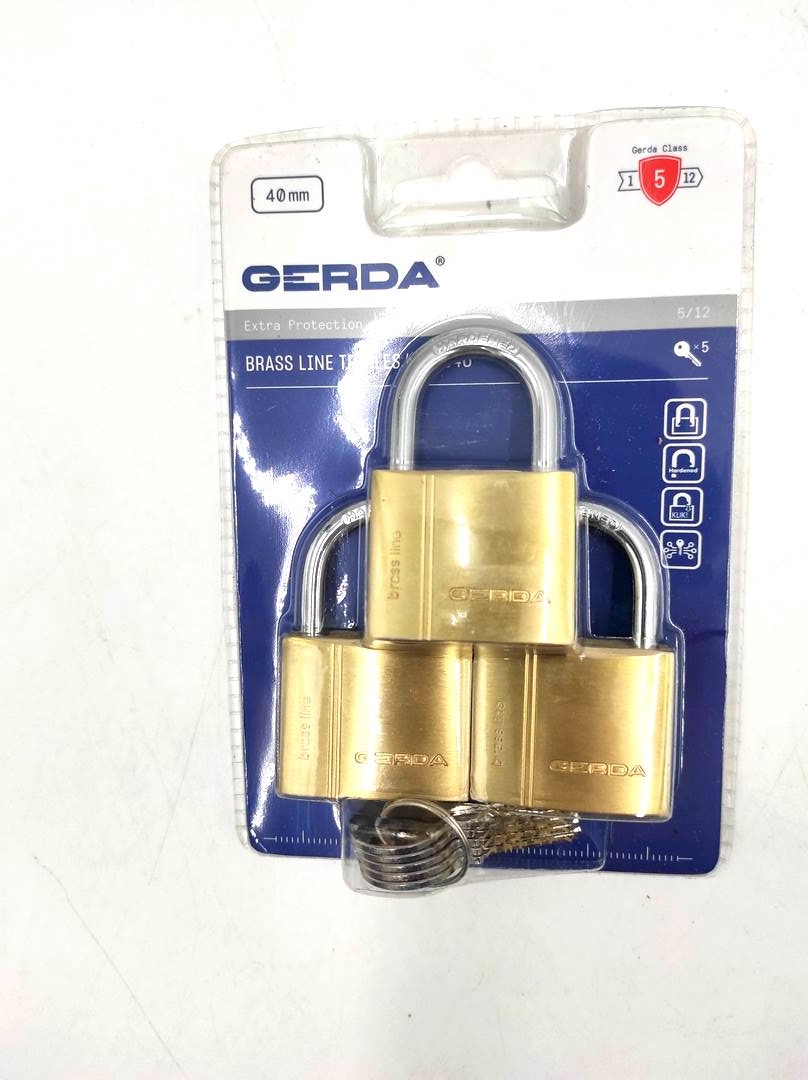 BRASS LINE KMZ S40 Zestaw 3-triples kłódek mosiężn