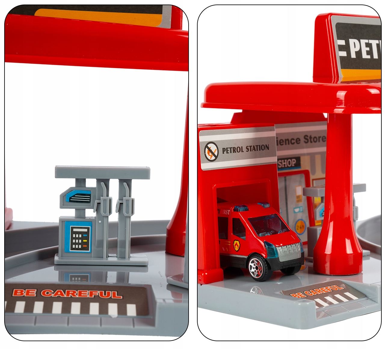 STACJA PALIW BENZYNOWA PARKING GARAŻ 4 AUTKA ZABAWKA DLA CHŁOPCA Model 111055
