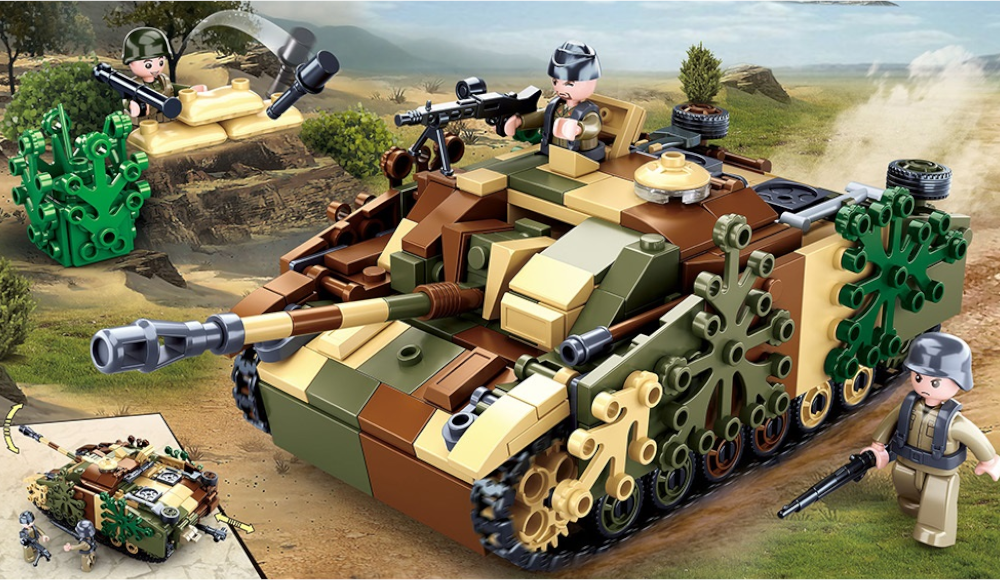 Klocki Niszczyciel Czołgów Niemiecki StuG.III Armia Tomdorix