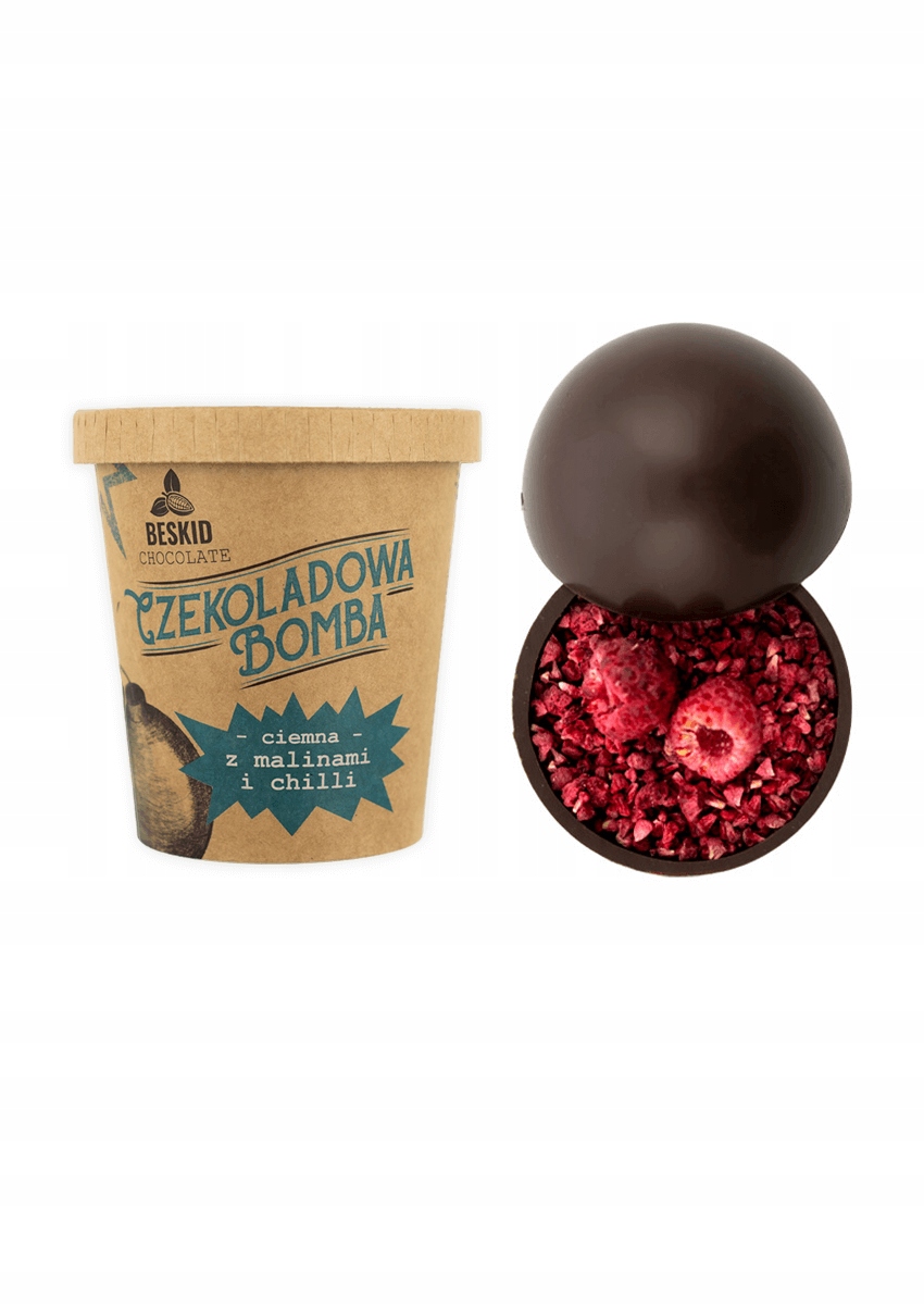 Wyjątkowa czekoladowa bomba ciemna maliny chili