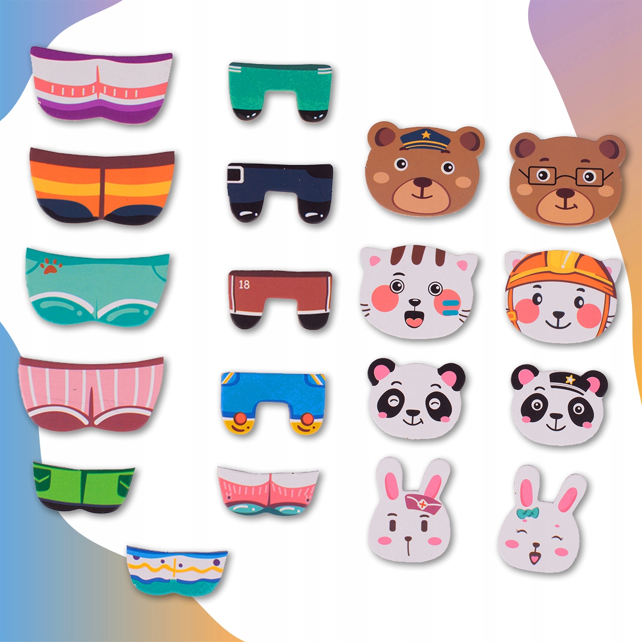 PUZZLE MAGNETYCZNE UKŁADANKA UBIERANIE MISIE Wysokość produktu 18 cm