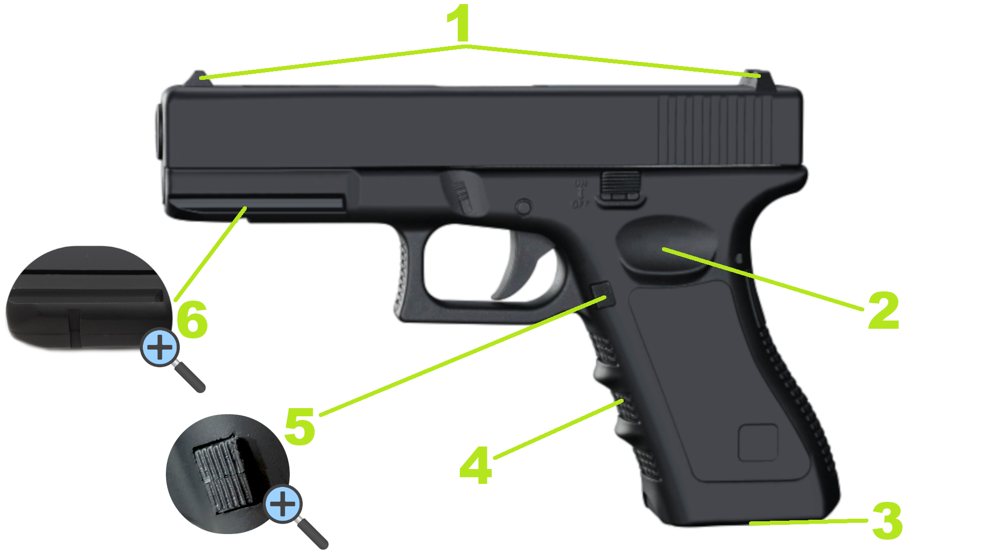 GLOCK 17 Replika ASG Pistolet Metalowy na Kulki 6mm TOMDORIX