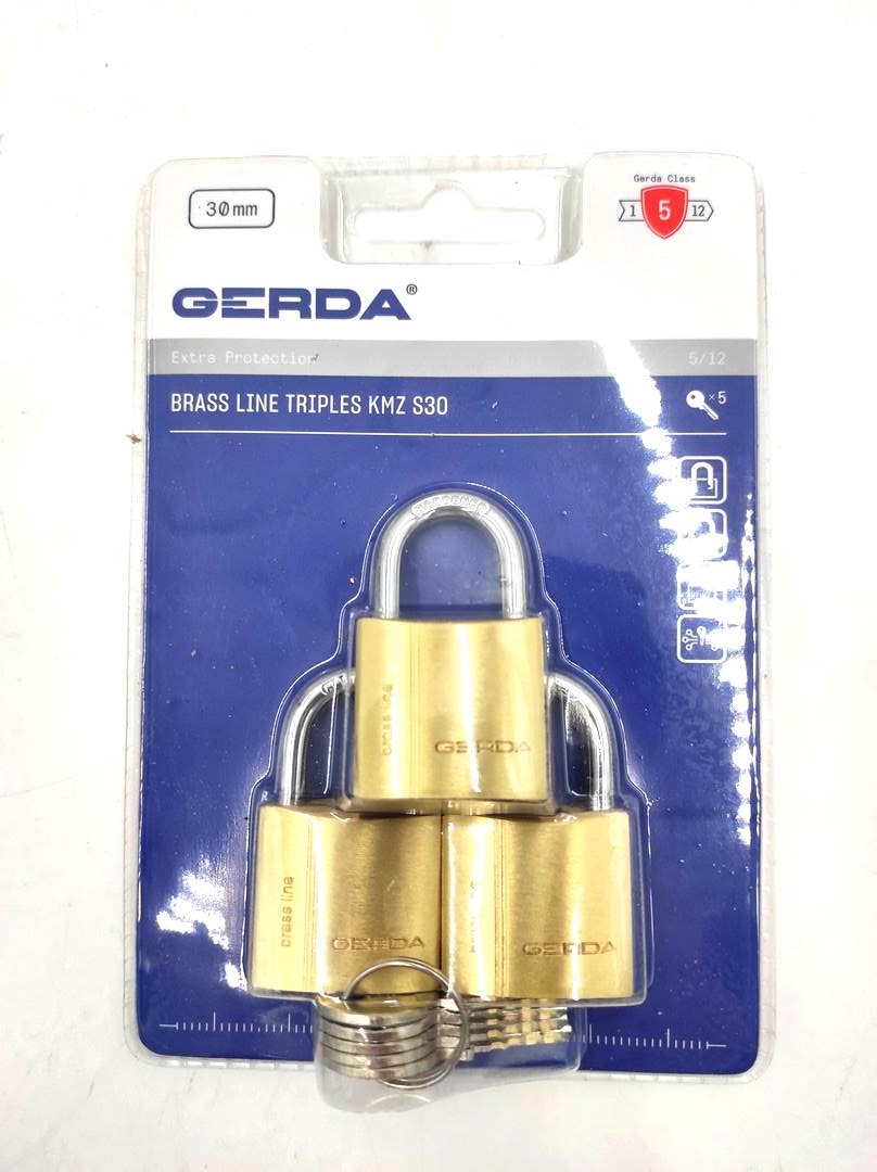 BRASS LINE KMZ S30 Zestaw 3-triples kłódek mosiężn EAN (GTIN) 5902203358382