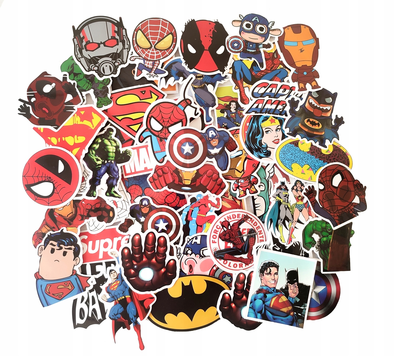 DUŻY ZESTAW NAKLEJKI AVENGERS SPIDERMAN BATMAN HULK 50 SZT