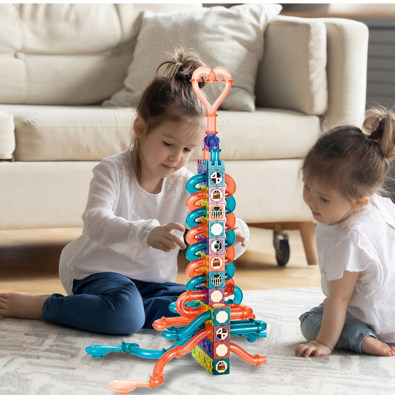 KLOCKI MAGNETYCZNE KONSTRUKCYJNE EDUKACYJNE 3D TOR KULKOWY UKŁADANKA Marka MalPlay