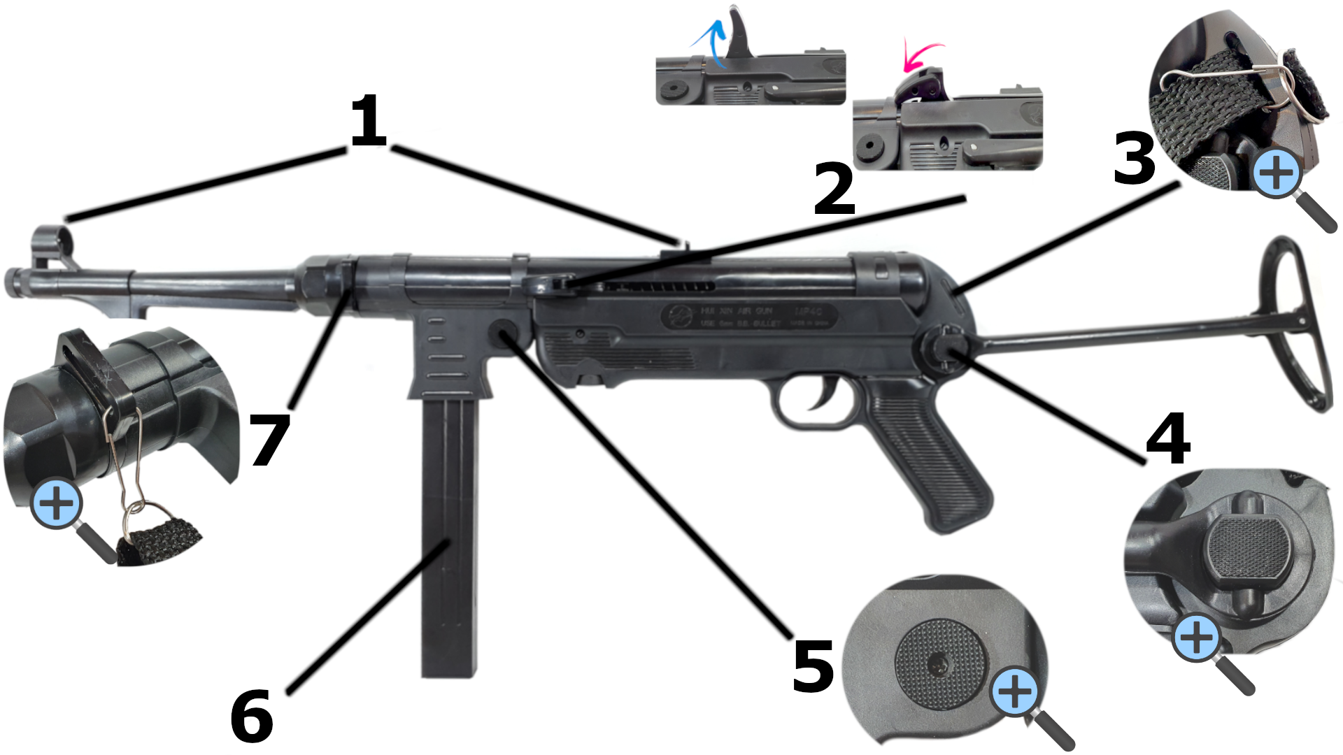 MP-40 SCHMEISSER Replika Pistolet Maszynowy Na Kulki 6mm Karabin ASG TOMDORIX