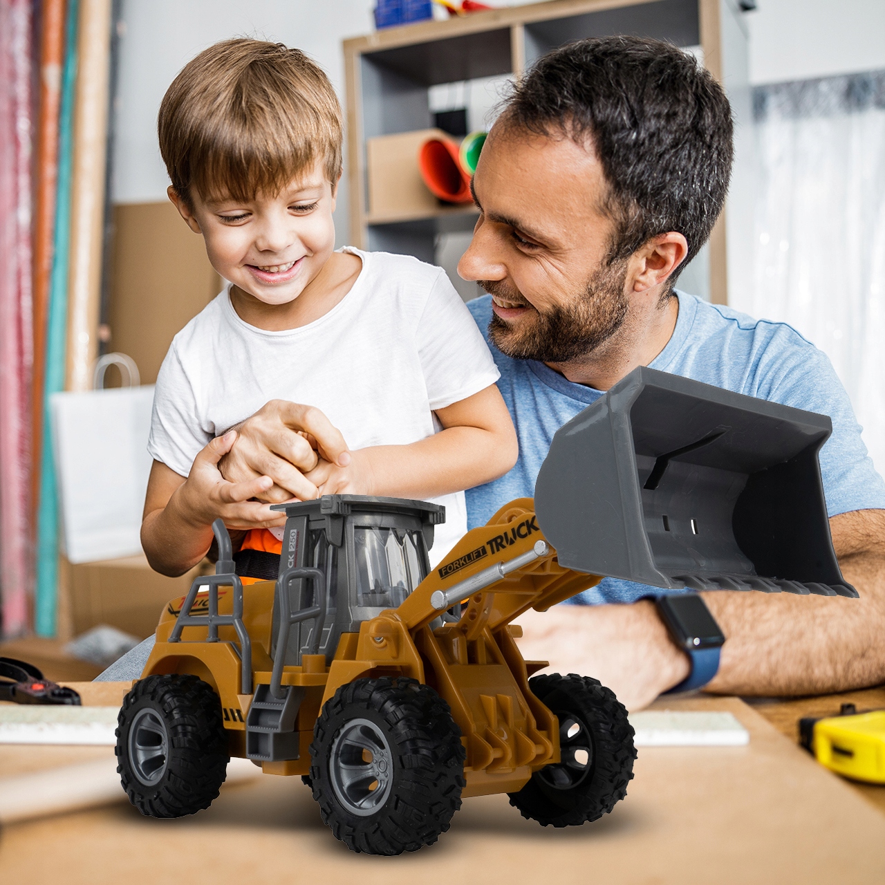 AUTO POJAZD Z NAPEDEM ŁADOWARKA1:48 KOPARKA Marka MalPlay