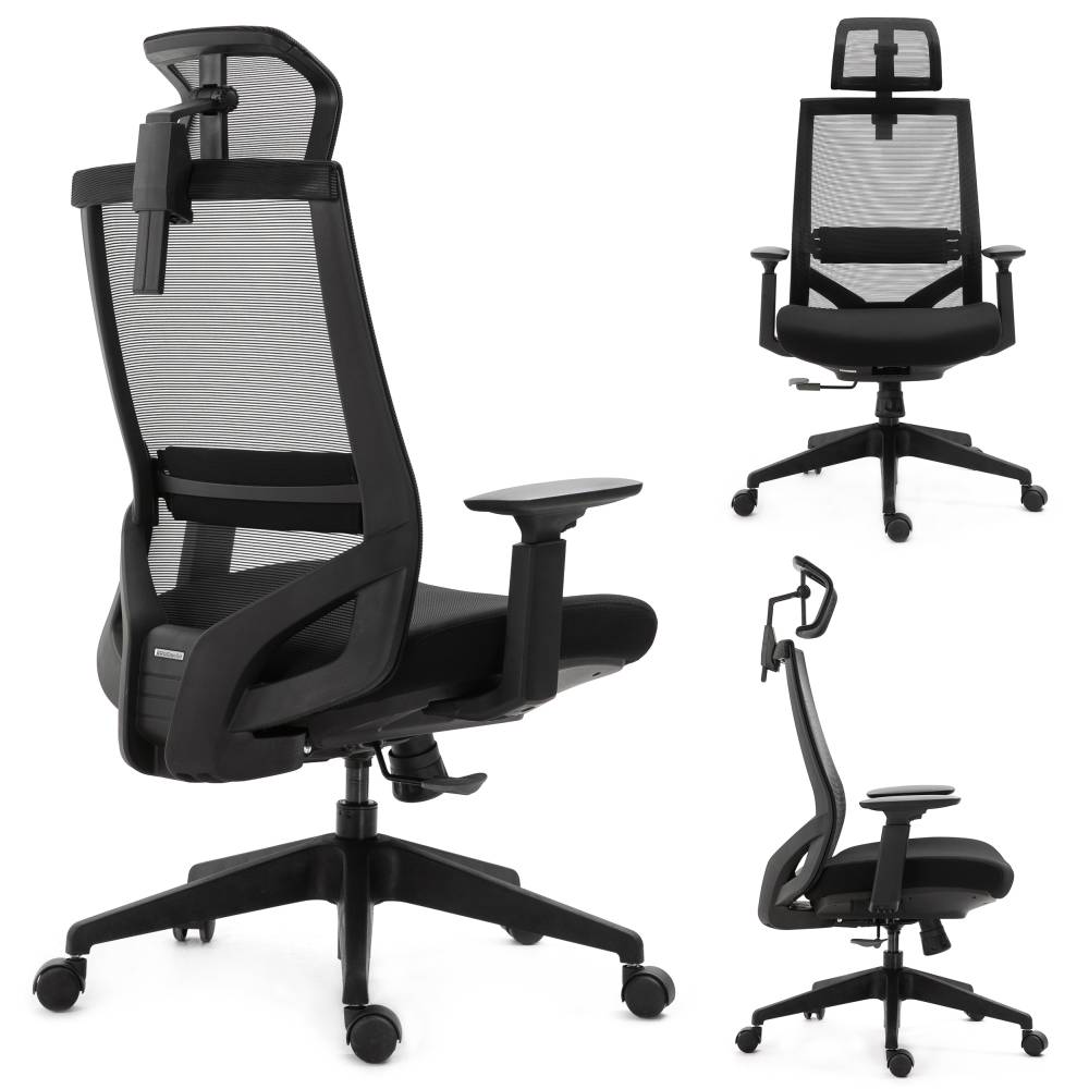 Ergonomiczny fotel biurowy Ergosolid Nario-150 czarny