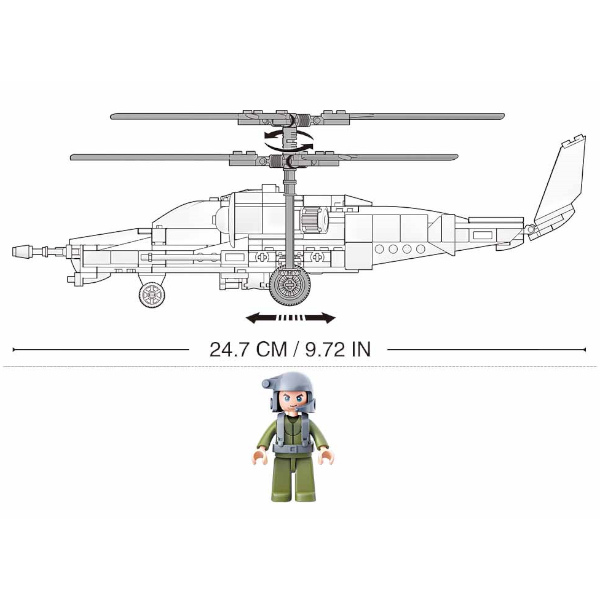 Klocki Helikopter K-50 Śmigłowiec Szturmowy Wojsko, Armia
