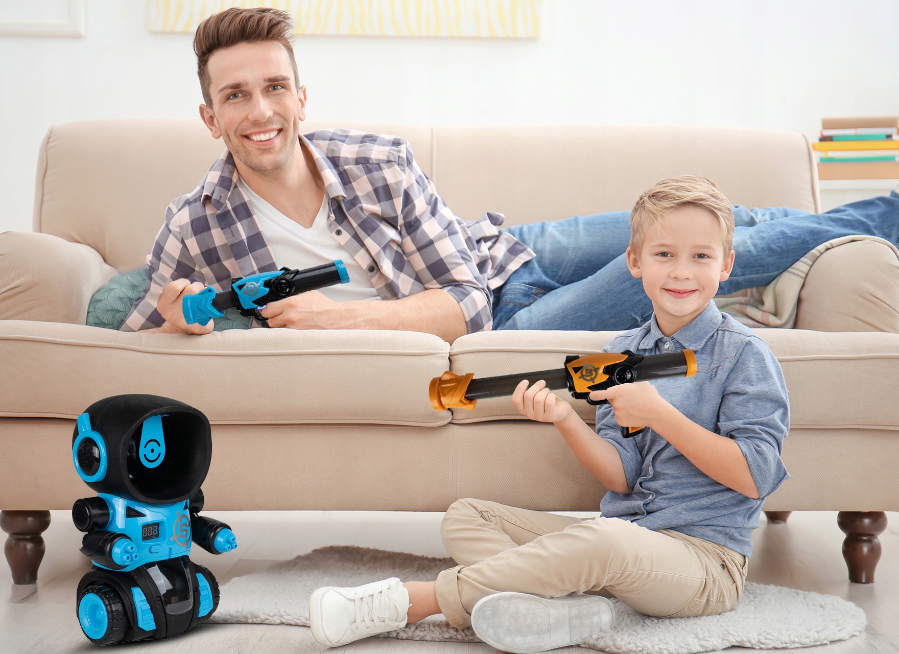 ROBOT GRA STRZELANIE DO CELU PISTOLET LICZNIK LCD Głębokość produktu 14 cm