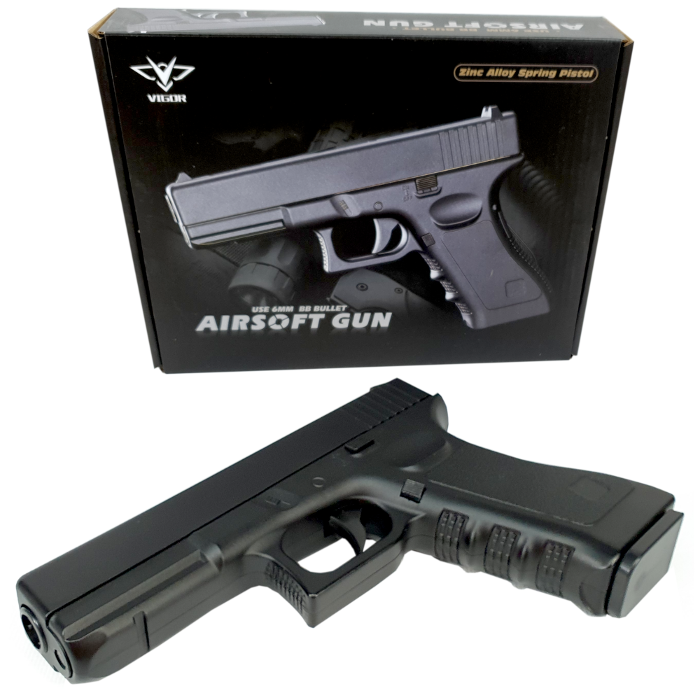 GLOCK 17 Replika ASG Pistolet Metalowy na Kulki 6mm TOMDORIX