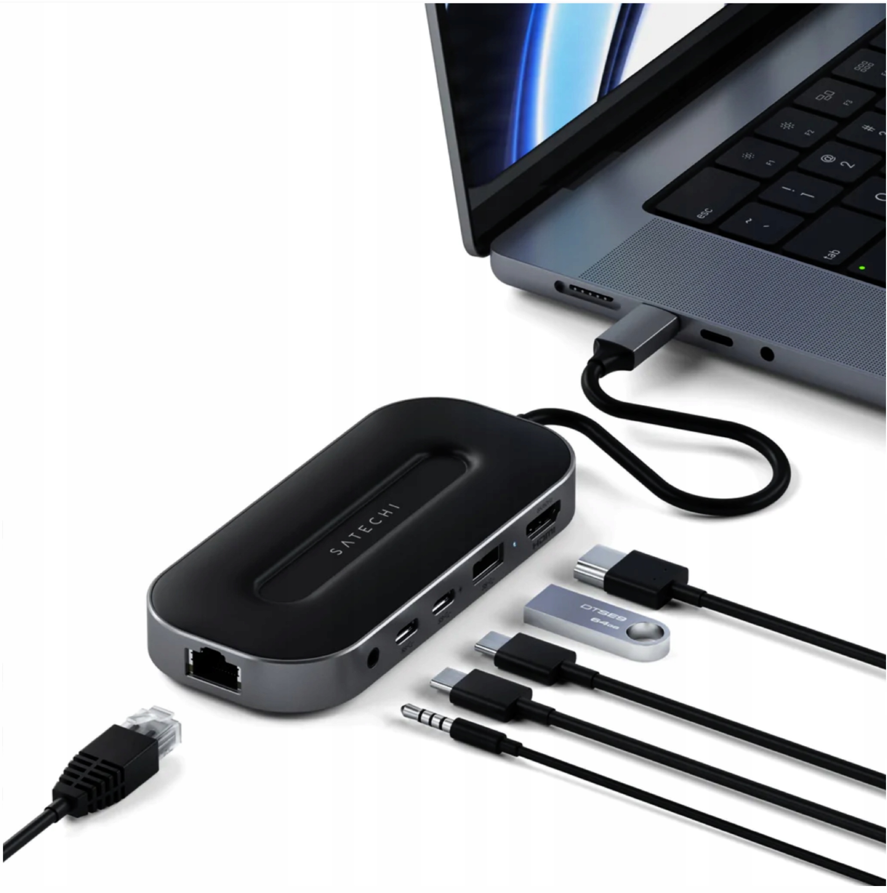 ADAOTER HUB USB-C SATECHU W 2.5G HDMI 2.1 USB-C Waga produktu z opakowaniem jednostkowym 0.2 kg