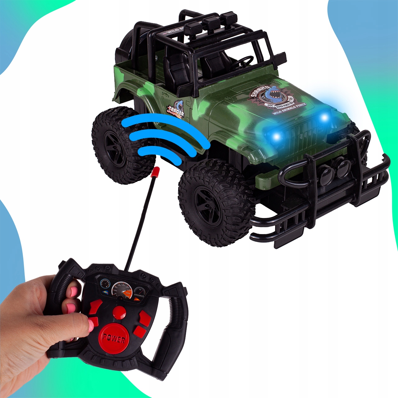 AUTO TERENOWE JEEP ZDALNIE STEROWANE 1:15 SAMOCHÓD Waga produktu z opakowaniem jednostkowym 0.417 kg