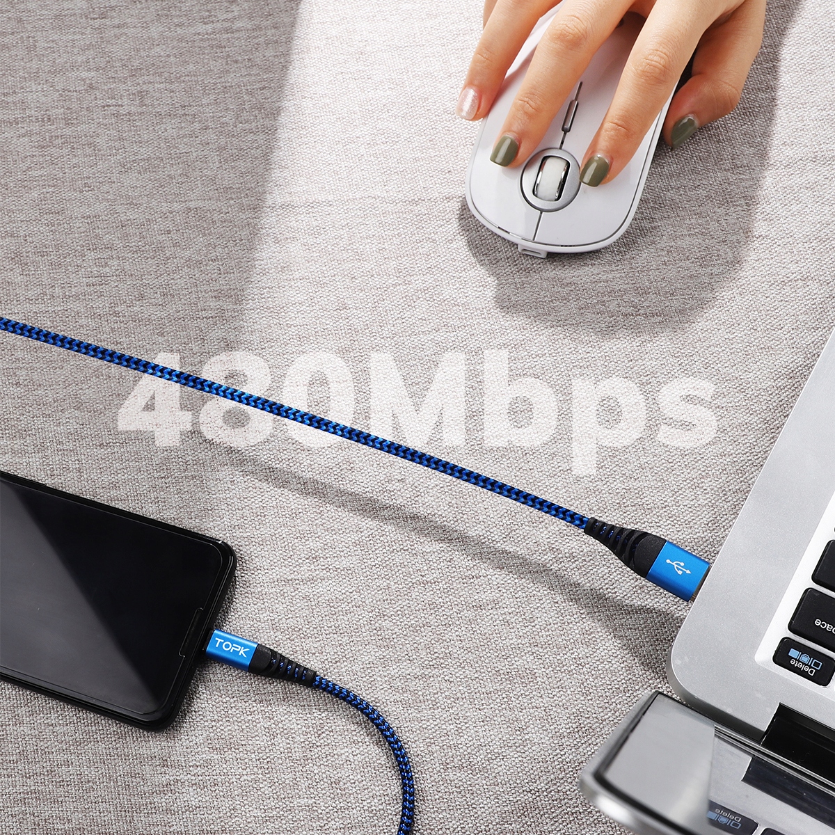 Szybki Kabel USB- USB C / USB typ C 2 metry TOPK Marka Inna