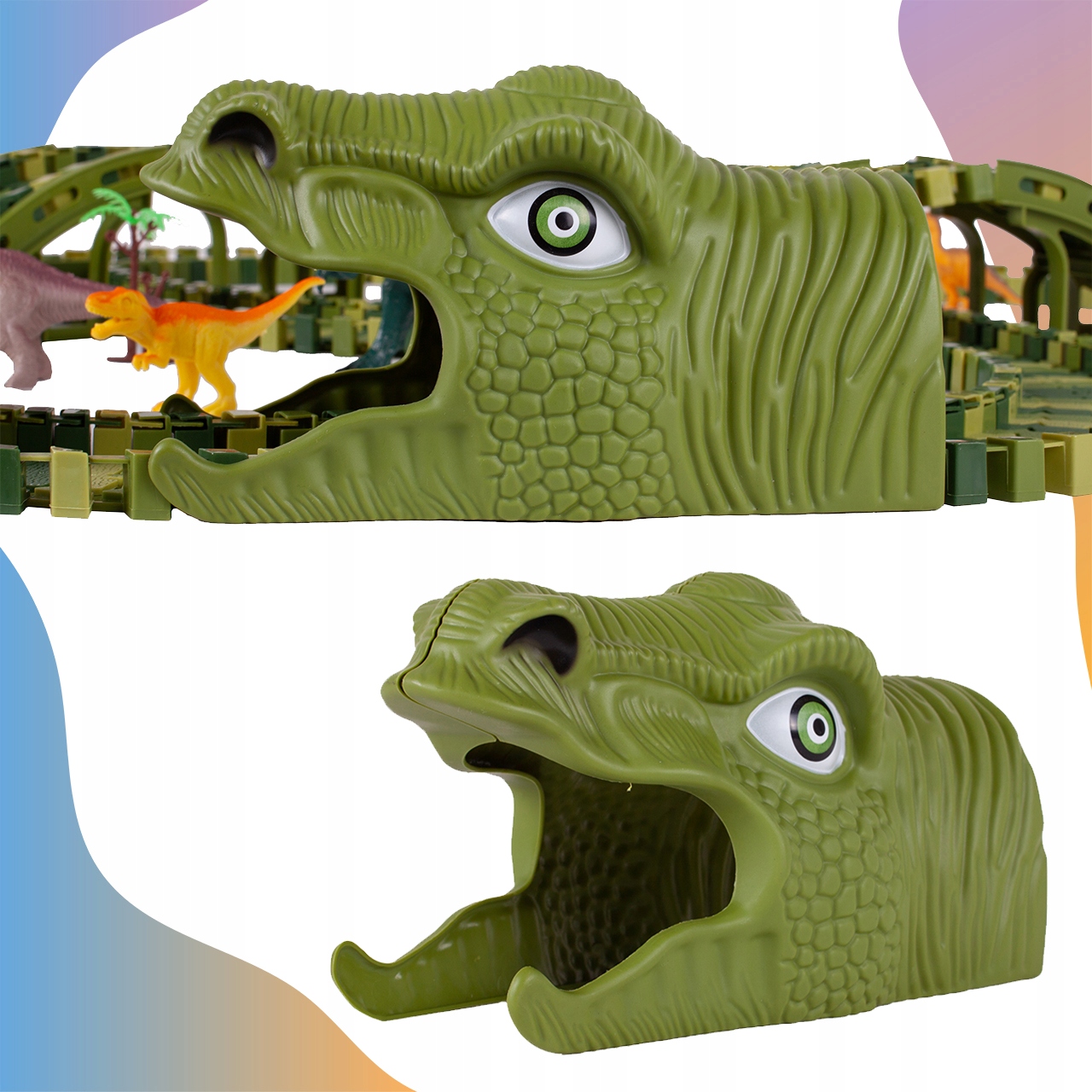 MEGA TOR WYŚCIGOWY XXXL DINOZAUR DINO PARK 240 el. Certyfikaty, opinie, atesty CE EN 71