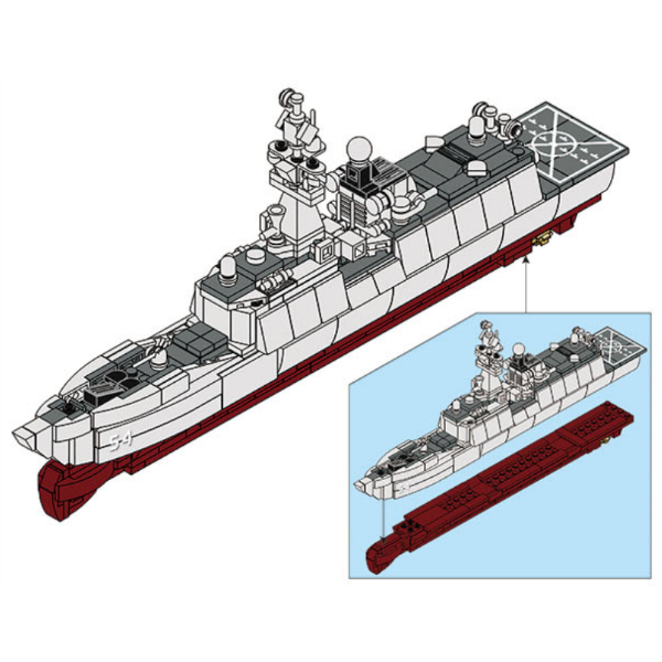 Klocki Statek NISZCZYCIEL Rakietowy, Wojsko Armia Tomdorix