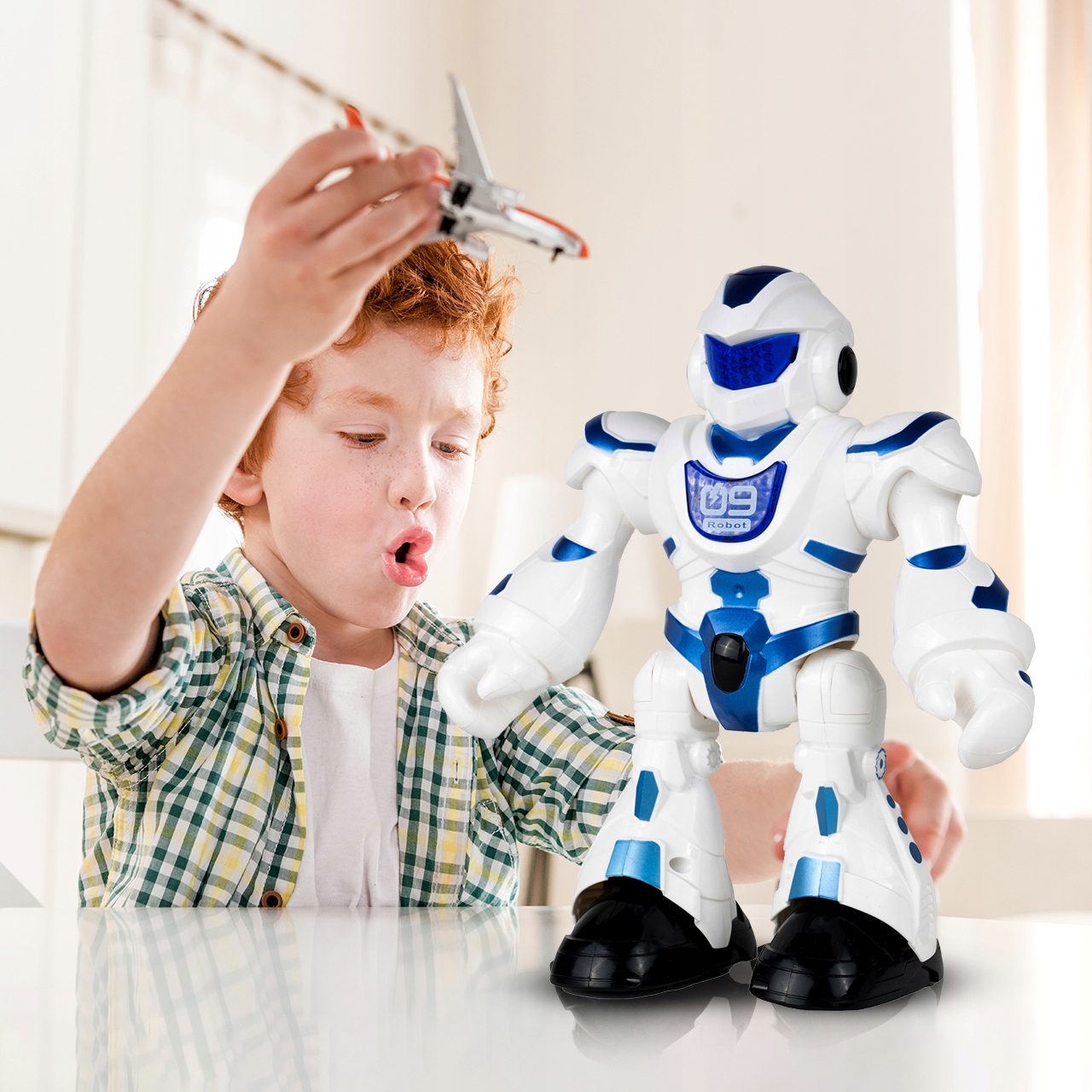 INTERAKTYWNY ROBOT EDUKACYJNY TAŃCZĄCY 23 CM Materiał Papier Plastik