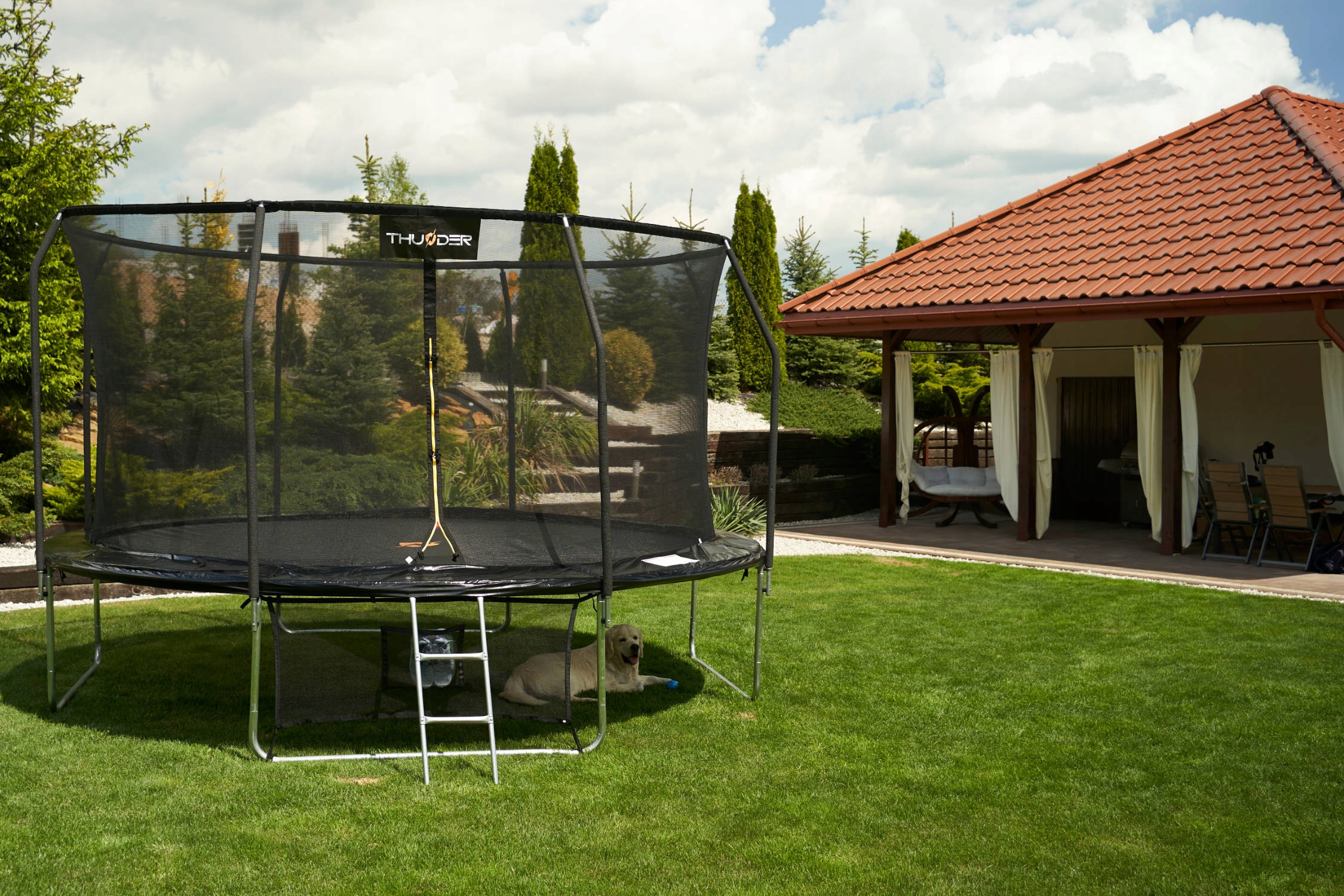 THUNDER Trampolina DOMOWA 8FT - 244cm DRABINKA PRO Liczba nóżek 3